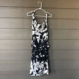 London times satin lined black and white dress Size 8